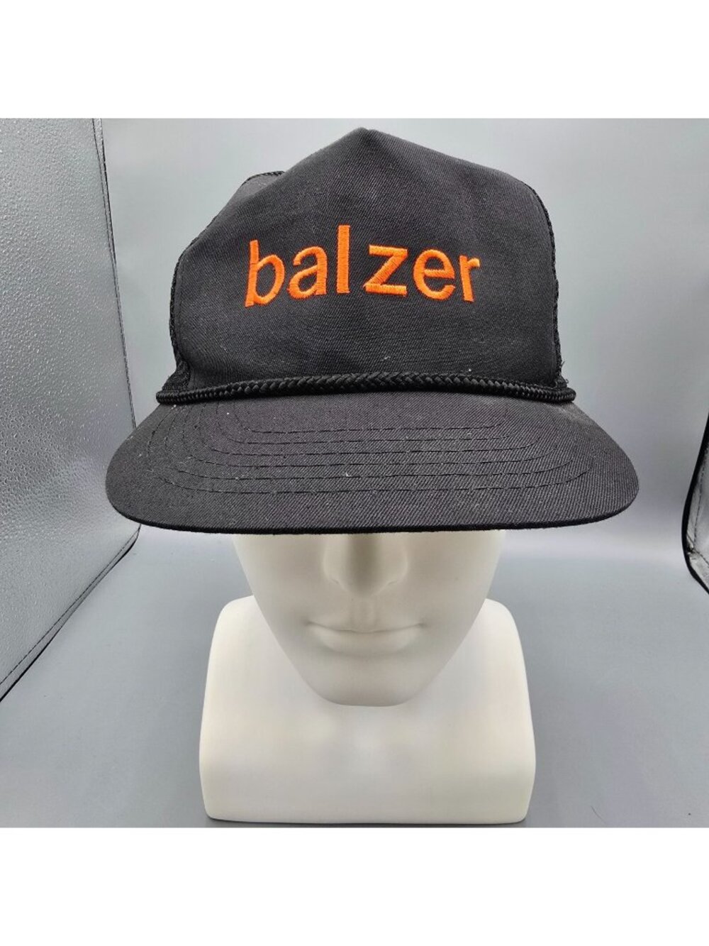 Vintage Balzer Embroidered Logo Black Youth Size Players Five Panel Hat